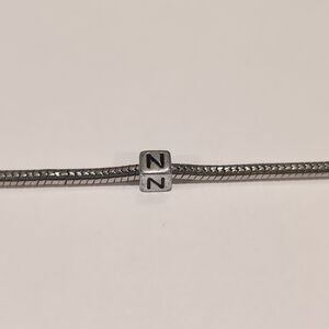 Silver N Spacer Charm for Pandora Style Bracelet‎